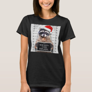 T-shirt Cher Père Noël, Je Peux Expliquer Drôle Raccoon De