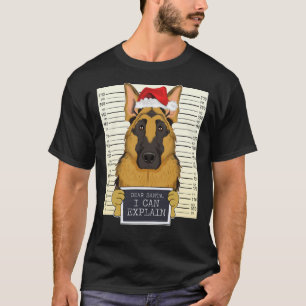 T-shirt Cher Père Noël, je peux expliquer le berger allema