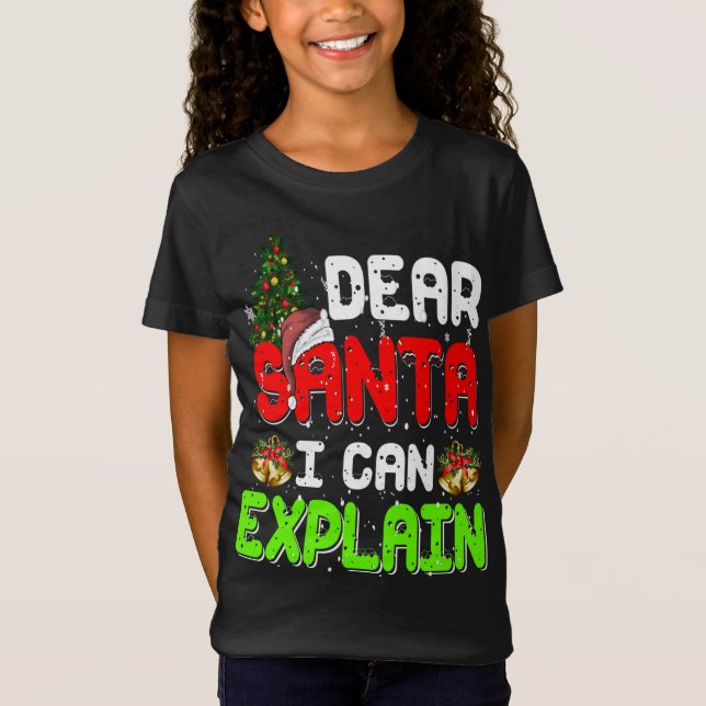 T-Shirt Cher Père Noël, Je Peux Expliquer Le Drôle Pyjama  (Devant)