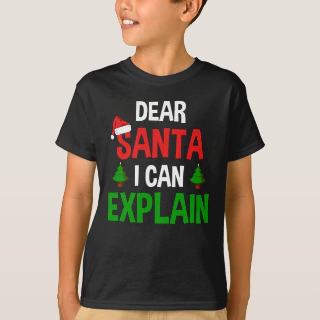 T-shirt Cher Père Noël, je peux expliquer Noël drôle (Devant)