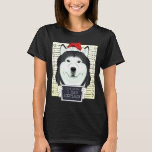 T-shirt Cher Père Noël, je peux expliquer Noël Husky Sibér