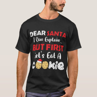 T-shirt Cher Père Noël Mange Un Cookie Funny Christmas Coo