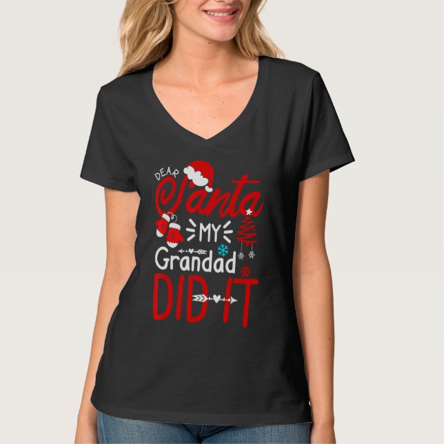 T-shirt Cher Père Noël Mon Grand-Père L'A Fait Famille De  (Devant)