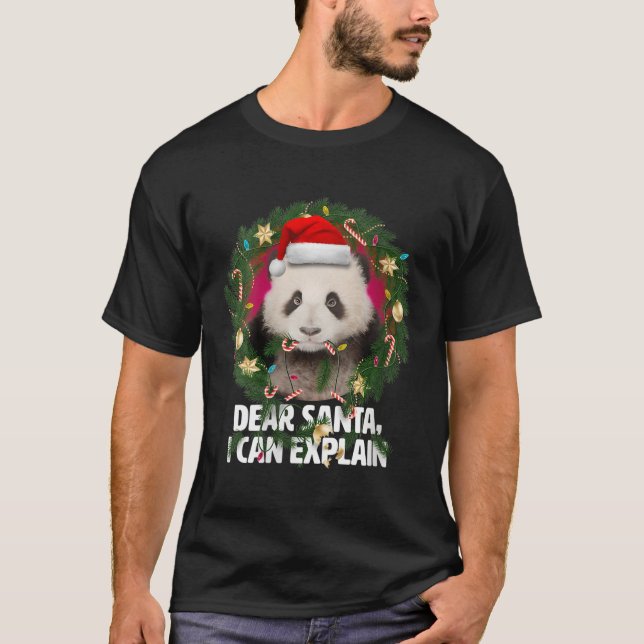 T-shirt Cher Père Noël Sweet Panda A Été Mauvais À (Devant)
