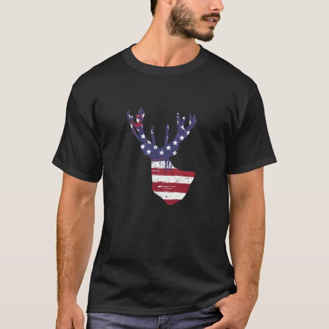 T-shirt Cher Tête 4 juillet Drapeau Américain (Devant)