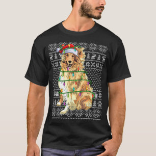 T-shirt Cher Xmas moche style Père Noël Rough Collie Chien