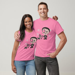 T-shirt Chercher le chien mort vivant avec le zombi