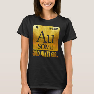T-shirt Chercheur d'or Élément chimique doré Au pour Mi d'