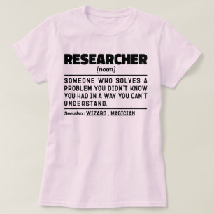T-shirt Chercheur Noun Étudiant Diplômé Sciences Analyse