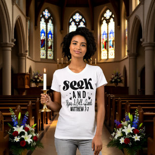 T-shirt Cherchez et Vous Trouverez Matthieu 7:7 Tee