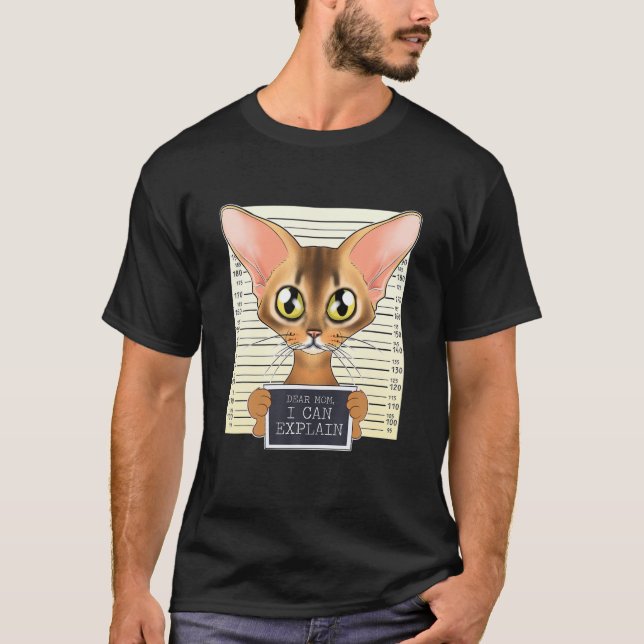 T-shirt Chère Maman, Je Peux Expliquer I Abyssinian Chat M (Devant)