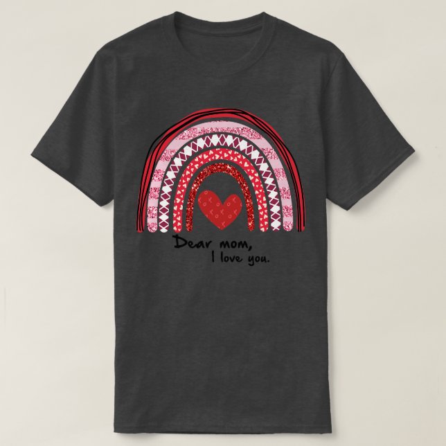 T-shirt Chère maman, je t'aime Joyeuse journée des mères (Design devant)