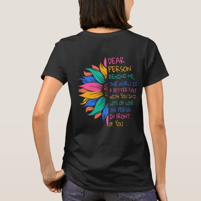 T-shirt Chère Personne Derrière Moi, Le Monde Est Un Meill (Dos)