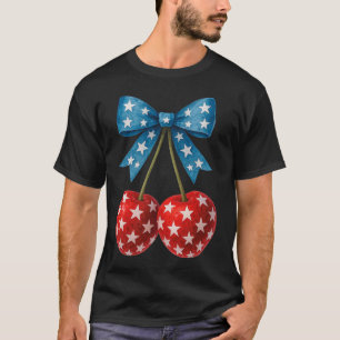 T-shirt Cherries American Flag Coquette Bow Cherry 4th Of
