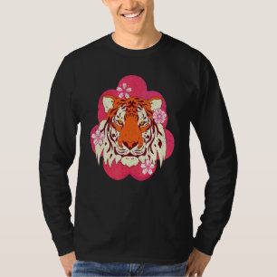 T-shirt Cherry Blossom animal sauvage Sakura Tigre de chat