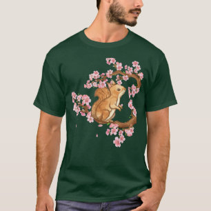 T-shirt Cherry Blossom Art japonais Écureuil