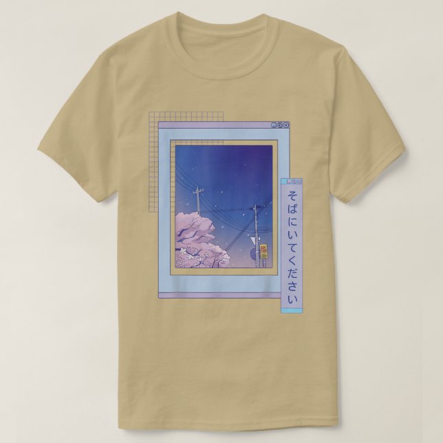 T-shirt Cherry Blossom Browser Sakura Cute Anime Vaporwave (Design devant)