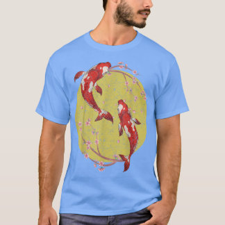 T-shirt Cherry Blossom Japonais Koi Poisson Pond Sakura Ko
