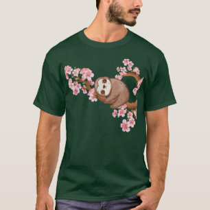 T-shirt Cherry Blossom Tree Art japonais Sloth