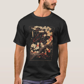 T-shirt Cherry Blossom Woodblock Japanese Al