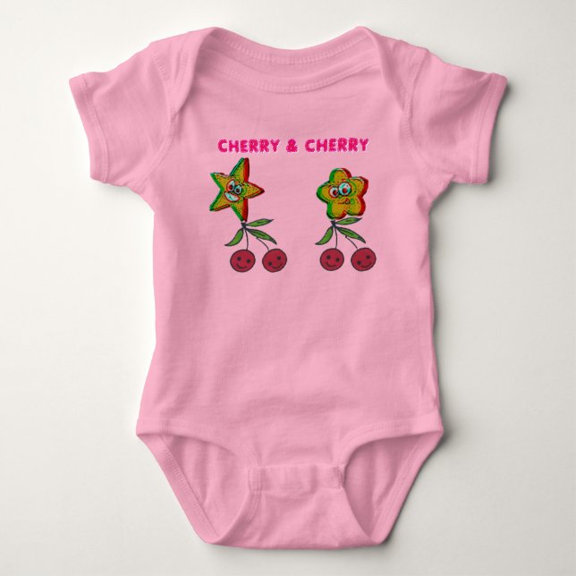 T-Shirt Cherry & Cherry  Baby Bodysuit Baby Strampler (Vorderseite)