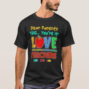 T-shirt Chers parents Étiquette Vous êtes ça l'amour Ensei