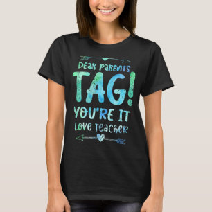 T-shirt Chers parents Étiquette Vous êtes ça l'amour Ensei