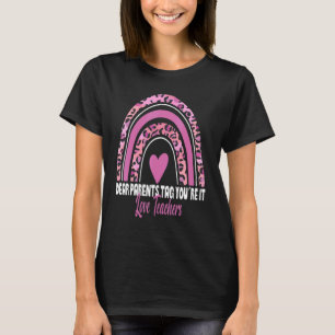 T-shirt Chers parents Étiquette Vous êtes ça l'amour Ensei