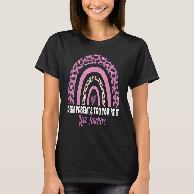 T-shirt Chers parents Étiquette Vous êtes ça l'amour Ensei (Devant)