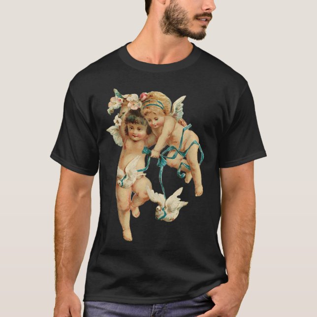 T-shirt Chérubs et colombes angéliques (Devant)