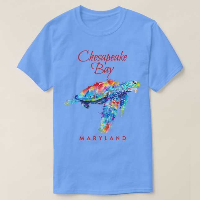 T-shirt Chesapeake Bay Maryland Aquarelle Tortue de mer1 (Design devant)