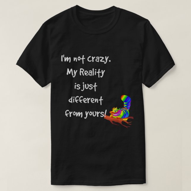 T-shirt Cheshire Cat Citation Alice en costume de pays des (Design devant)