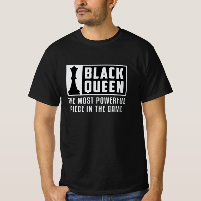 T-shirt Chess Black Queen Chess Board Checkmate Board Cade (Devant)