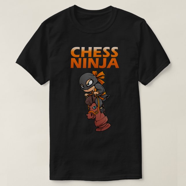 T-shirt Chess Ninja | Funny Gamer and Strategy Design (Design devant)
