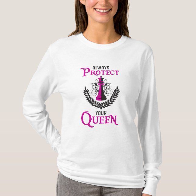 T-shirt Chess Queen Chess Board Checkmate Board Dons amusa (Devant)