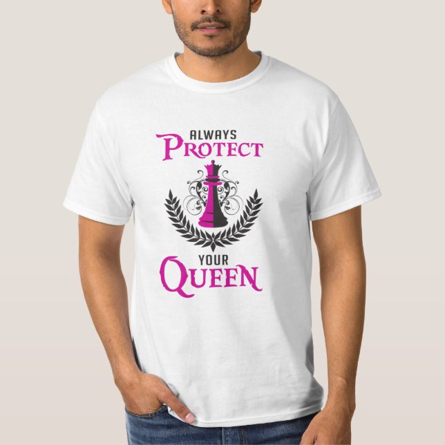 T-shirt Chess Queen Chess Board Checkmate Board Dons amusa (Devant)