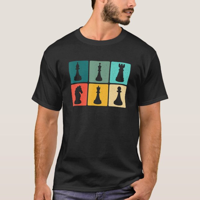 T-shirt Chess Retro Graphic Chess Player Checkmate Board G (Devant)
