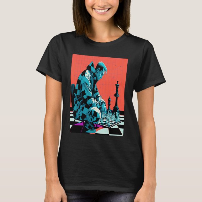 T-shirt Chess Tournament Fans Retro Pop Chess Player  1 (Devant)