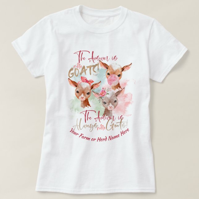 T-shirt CHÈTES | La réponse est plus chèvre (Design devant)