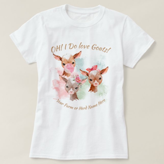T-shirt CHÈTES | VOTRE TEXTE Chèvres adorables Boho (Design devant)