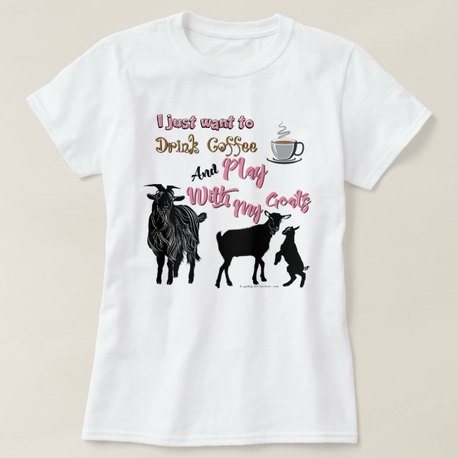 T-shirt CHÈTES | Vous voulez boire du café et jouer avec d (Design devant)