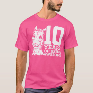 T-shirt Cheval 10 Ans de Cheval Incroyable à Cheval 10e An