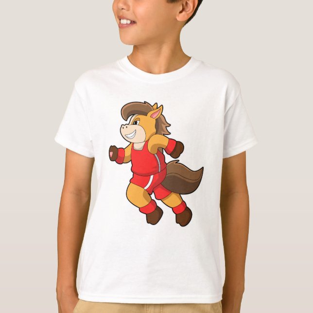 T-shirt Cheval à la course (Devant)