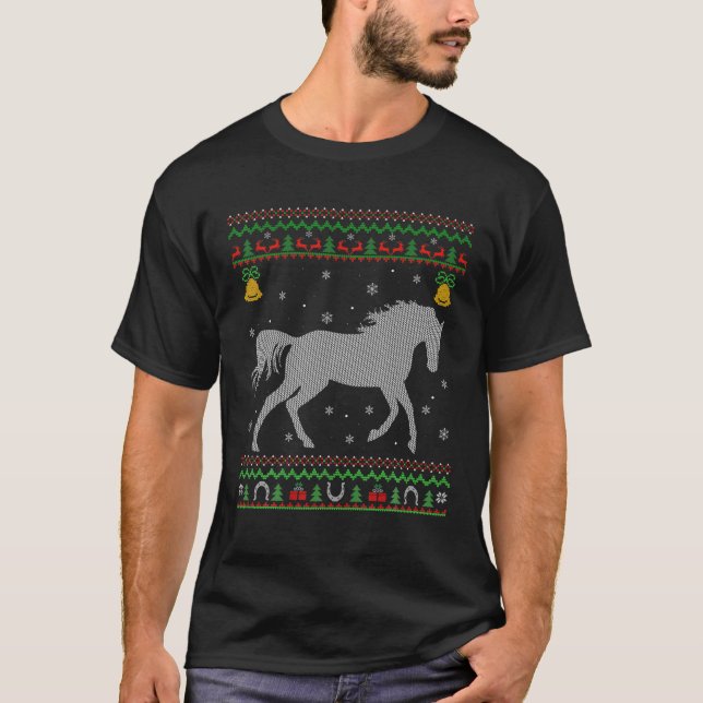 T-shirt Cheval Amoureux des animaux Noël Vilain Cheval Noë (Devant)