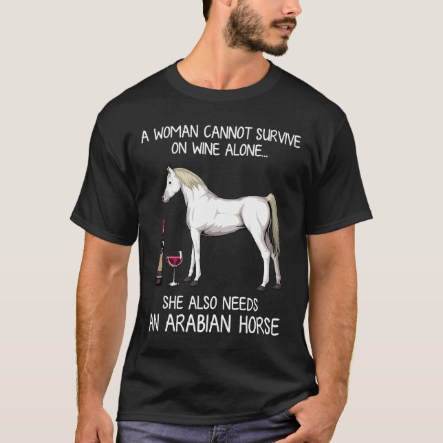 T-shirt Cheval Arabe Et Cheval De Vin Aménagé (Devant)