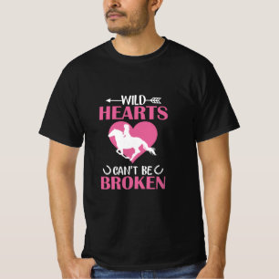 T-shirt Cheval Art Coeurs sauvages ne peuvent pas être bri