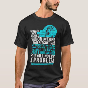 T-shirt Cheval Attention Je Ride Chevaux Fille Cheval Équi