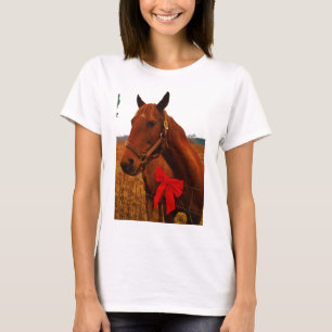 T-shirt Cheval avec Bow rouge