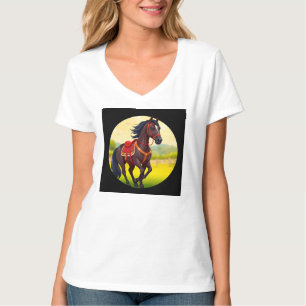 T-shirt Cheval avec fond vibrant