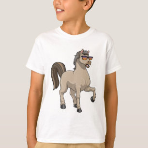 T-shirt Cheval avec lunettes de soleil